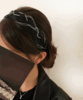 [국내제작] 은하수 블랙 실버 꽈배기 매쉬 헤어밴드 머리띠