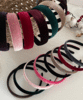 [당일출고/18color] 비비드 벨벳 기본 베이직 클래식 슬림 와이드 머리띠 시리즈