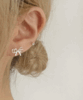 [ 당일출고 / silver925] 엔젤 리본 미니 실버 은 레이어트 포인트 웨딩 귀걸이 리본귀걸이